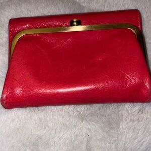 Elegant Red Leather Clutch hobo wallet